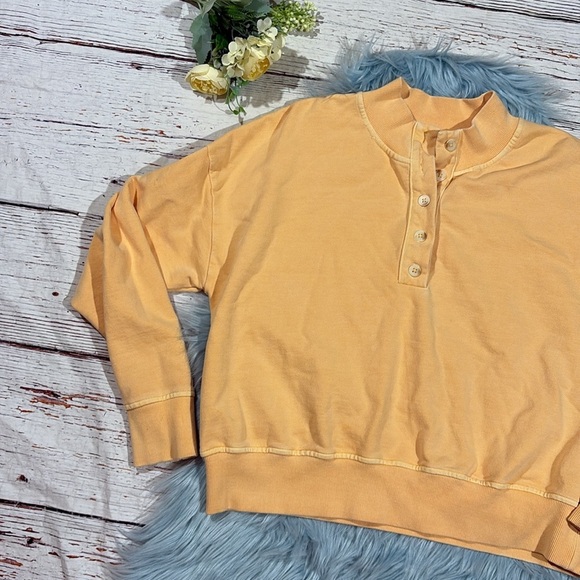 Calia Carrie Underworld Mock Henley Sweatshirt In Sunrise Orange - Picture 6 of 8